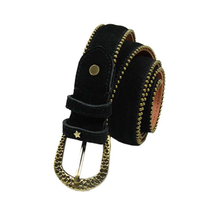 Mila Louise Mael V Leather Belt Adjustable Black Size M