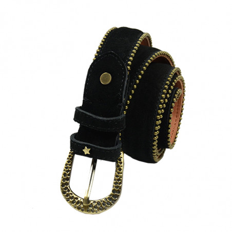 Mila Louise Mael V Leather Belt Adjustable Black Size M