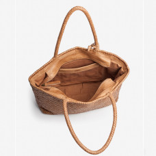 Biba Perkins Tote Bag Woven Leather PER1L Camel