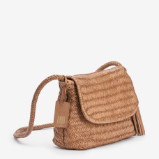 Biba Perkins Shoulder Bag in Woven Leather PER2L Camel