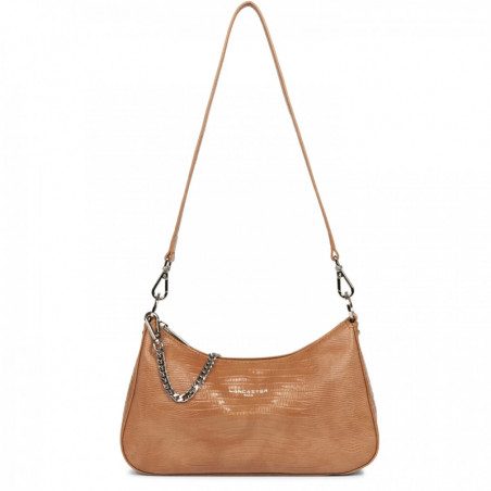 Lancaster Exotic Lizard & Croc Small Tote Bag 426-90 Camel Lizard