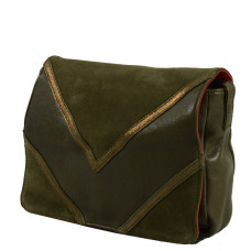 Farfouillette Trotter Bag in Leather 6885 Khaki