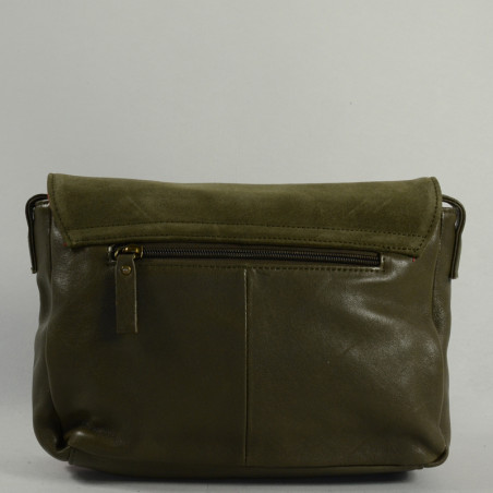 Farfouillette Trotter Bag in Leather 6885 Khaki
