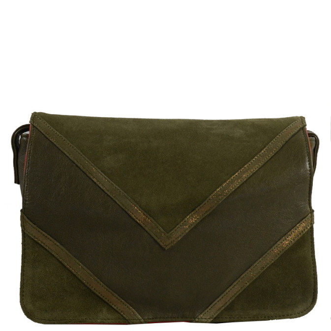 Farfouillette Trotter Bag in Leather 6885 Khaki