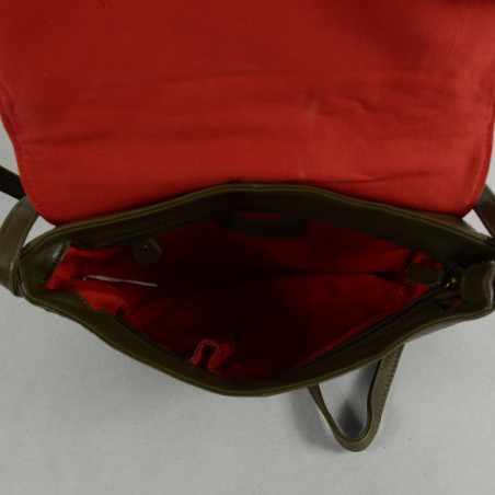 Farfouillette Sac Trotteur En Cuir 6885 Kaki ouvert