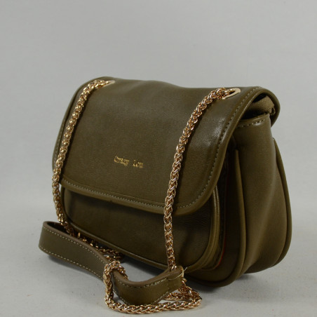Farfouillette Shoulder Bag in Leather 6957 Khaki