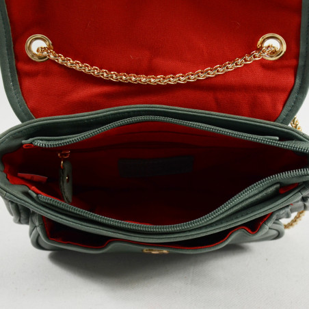 Farfouillette Shoulder Bag in Leather 6957 Khaki