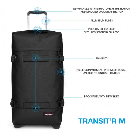 Eastpak Transit'r M Soft Wheeled Travel Bag Black