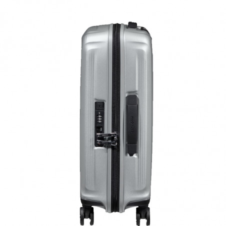 Samsonite Nuon Valise Cabine Extensible 55 cm 4 Roues Metal Argent coté