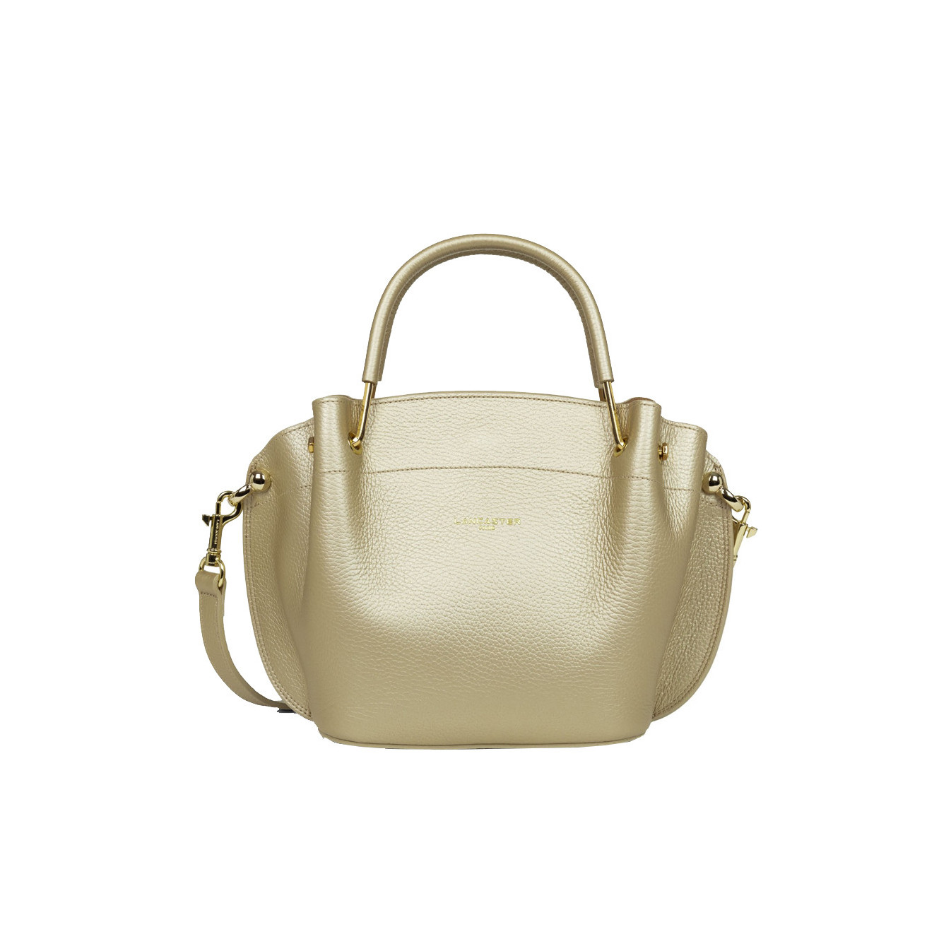 Lancaster Foulonne Double Handbag Louisa 470-18 Pale Gold In Nude