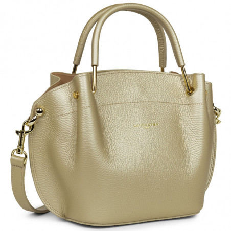 Lancaster Foulonne Double Handbag Louisa 470-18 Pale Gold In Nude