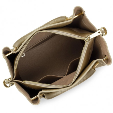 Lancaster Foulonne Double Handbag Louisa 470-18 Pale Gold In Nude