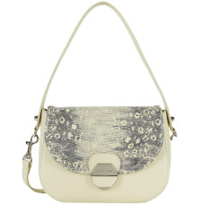 Lancaster Foulonne Pia Trotter Flap Bag 547-67 Beige Iguana