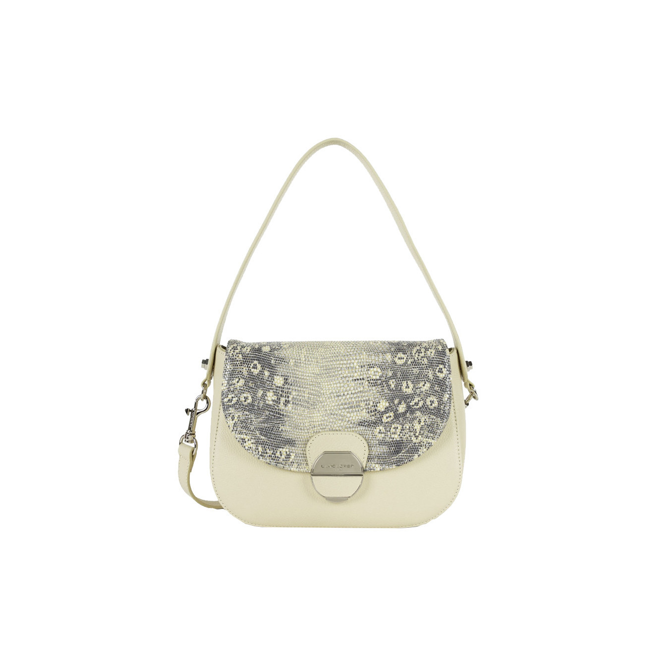 Lancaster Foulonne Pia Trotter Flap Bag 547-67 Beige Iguana