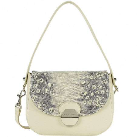 Lancaster Foulonne Pia Sac Trotteur À Rabat 547-67 Beige Iguane