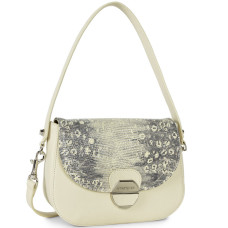 Lancaster Foulonne Pia Trotter Flap Bag 547-67 Beige Iguana