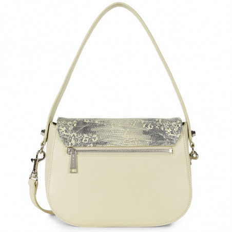 Lancaster Foulonne Pia Sac Trotteur À Rabat 547-67 Beige Iguane dos