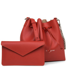 Lancaster Pure & Element City Small Bucket Bag Crossbody 423-38 Red...