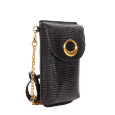 Nat & Nin Mindy Pouch Smartphone Bag Lizard Black