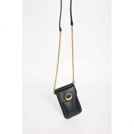 Nat & Nin Mindy Pouch Smartphone Bag Lizard Black