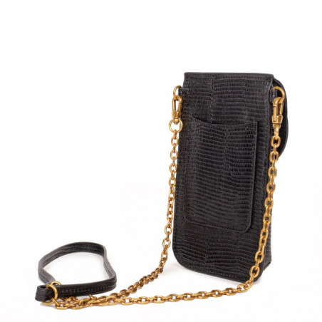 Nat & Nin Mindy Sac Pochette Smartphone Lezard Noir dos
