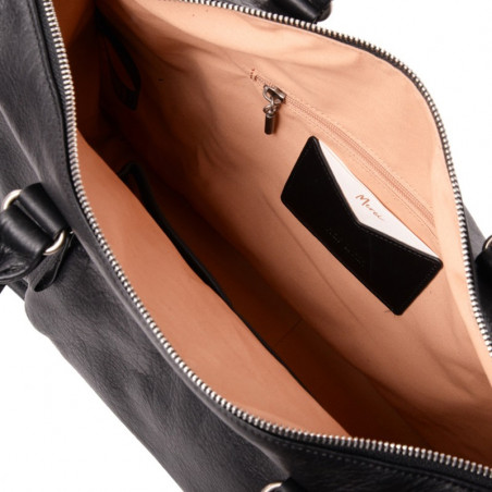 Nat & Nin Tegan Sac Business Compatible A4 Noir ouvert