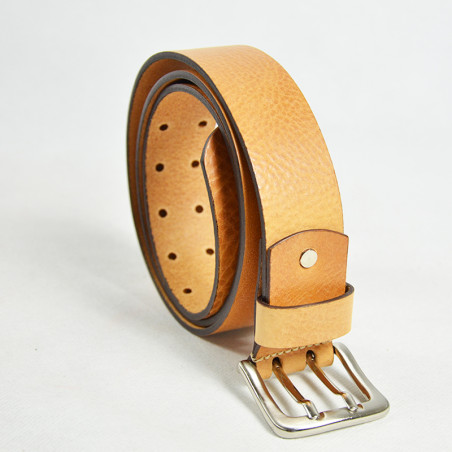 Les Ateliers Fourès Ceinture Cuir Homme Cognac Missouri Gold 2