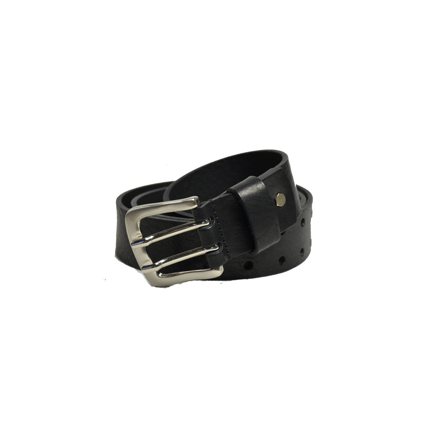 Ateliers Fourès Men's Leather Belt Cognac Missouri Black