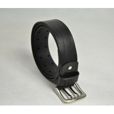 Ateliers Fourès Men's Leather Belt Cognac Missouri Black