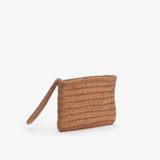 Biba Perkins Woven Leather Pouch Camel