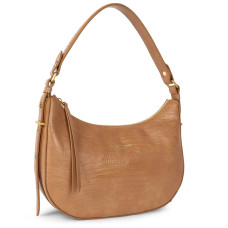 Lancaster Exotic Lizard & Croco Hobo Bag 524-89 Camel Lizard