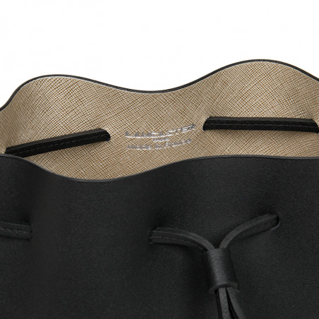 Lancaster Pure & Element City Petit Sac Seau Porté Croisé 423-38 Noir In Champagne interieur