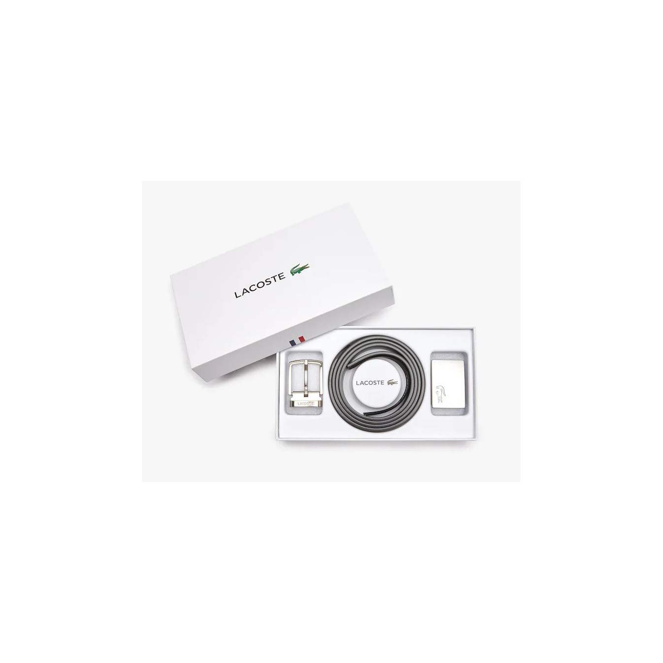 Lacoste Men's Classic Coffret 2 Ceintures Black Magnet