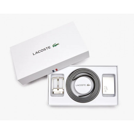 Lacoste Men's Classic Coffret 2 Ceintures Black Magnet
