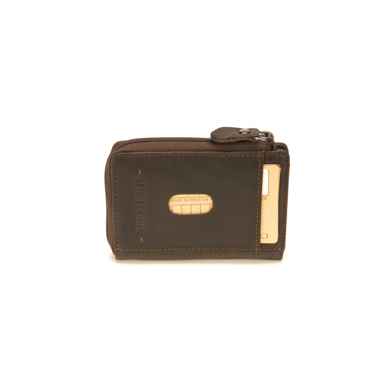 Arthur & Aston Johany Coin and Card Holder Leather Chestnut