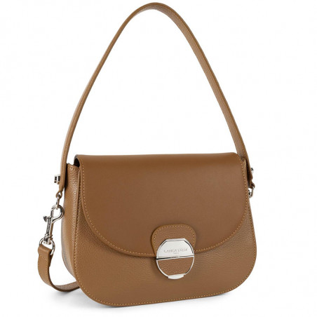 Lancaster Foulonne Pia Trotter Bag with Flap 547-67 Camel