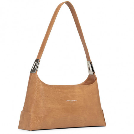 Lancaster Exotic Lezard Sac Baguette 426-87 Camel