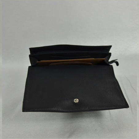 Ateliers Fourès Baroudeuse Large Zippered Wallet B61 Black