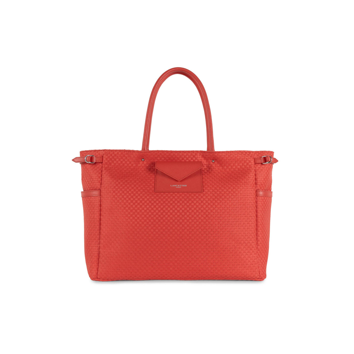 Lancaster Actual Damier tressé Sac Cabas 519-97 Corail