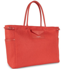 Lancaster Actual Damier Woven Tote Bag 519-97 Coral
