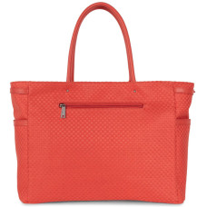 Lancaster Actual Damier Woven Tote Bag 519-97 Coral