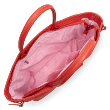 Lancaster Actual Damier tressé Sac Cabas 519-97 Corail ouvert