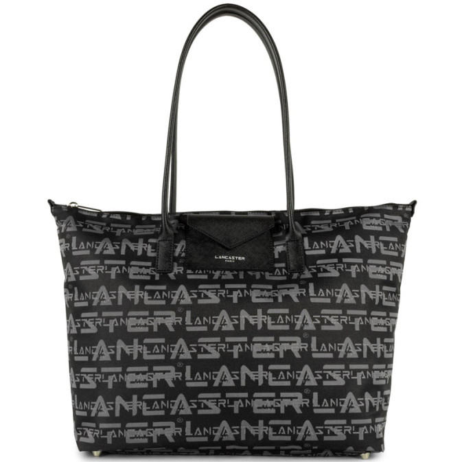 Lancaster Logo Kba Large Shoulder Tote Bag 508-62 Black