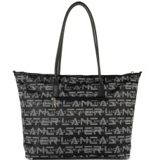 Lancaster Logo Kba Large Shoulder Tote Bag 508-62 Black