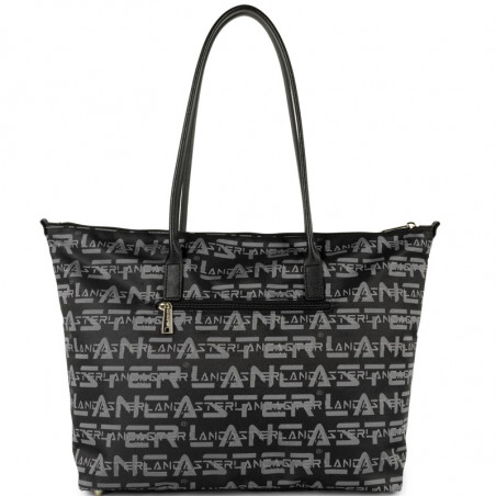 Lancaster Logo Kba Large Shoulder Tote Bag 508-62 Black