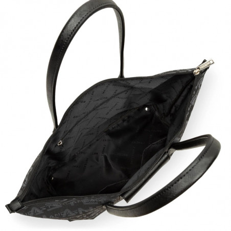 Lancaster Logo Kba Large Shoulder Tote Bag 508-62 Black