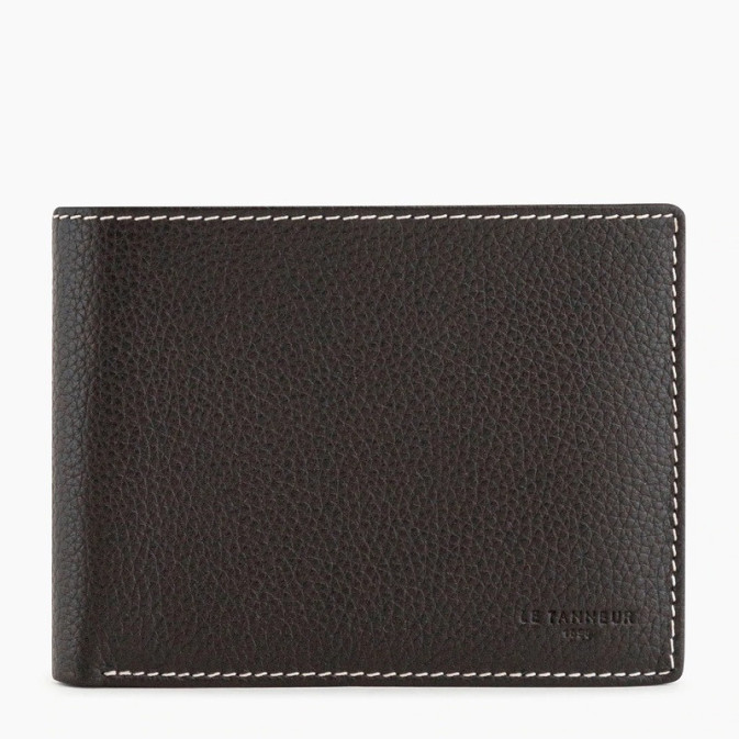 Le Tanneur Charles 2-Flap Wallet Grainy Leather Dusty Coffee