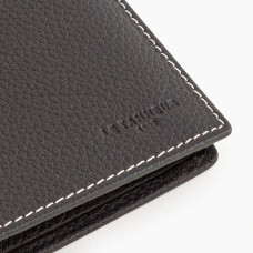 Le Tanneur Charles Medium Wallet 2 Flaps Grained Leather Dusty Cream