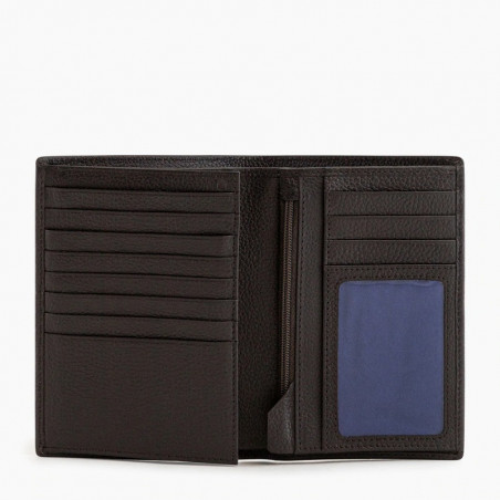 Le Tanneur Charles Medium Wallet 2 Flaps Grained Leather Dusty Cream