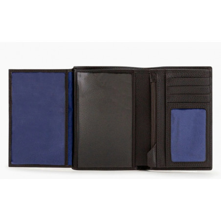 Le Tanneur Charles Medium Wallet 2 Flaps Grained Leather Dusty Cream